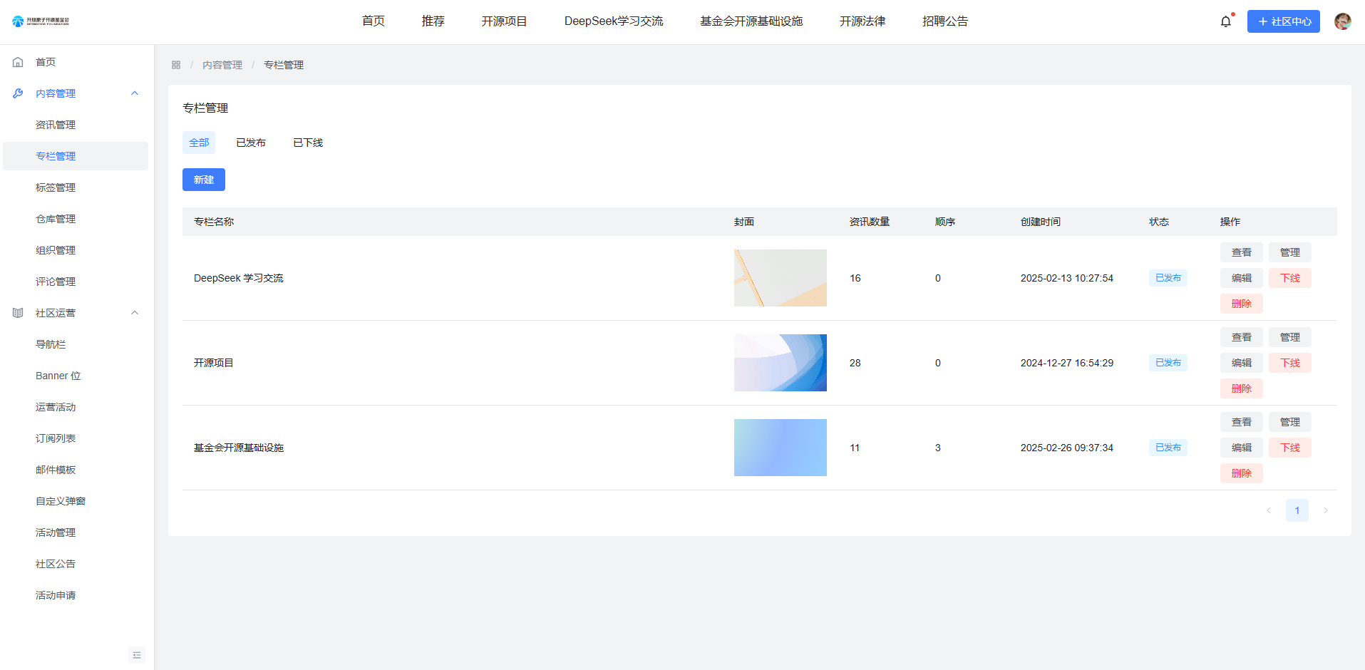 专栏管理